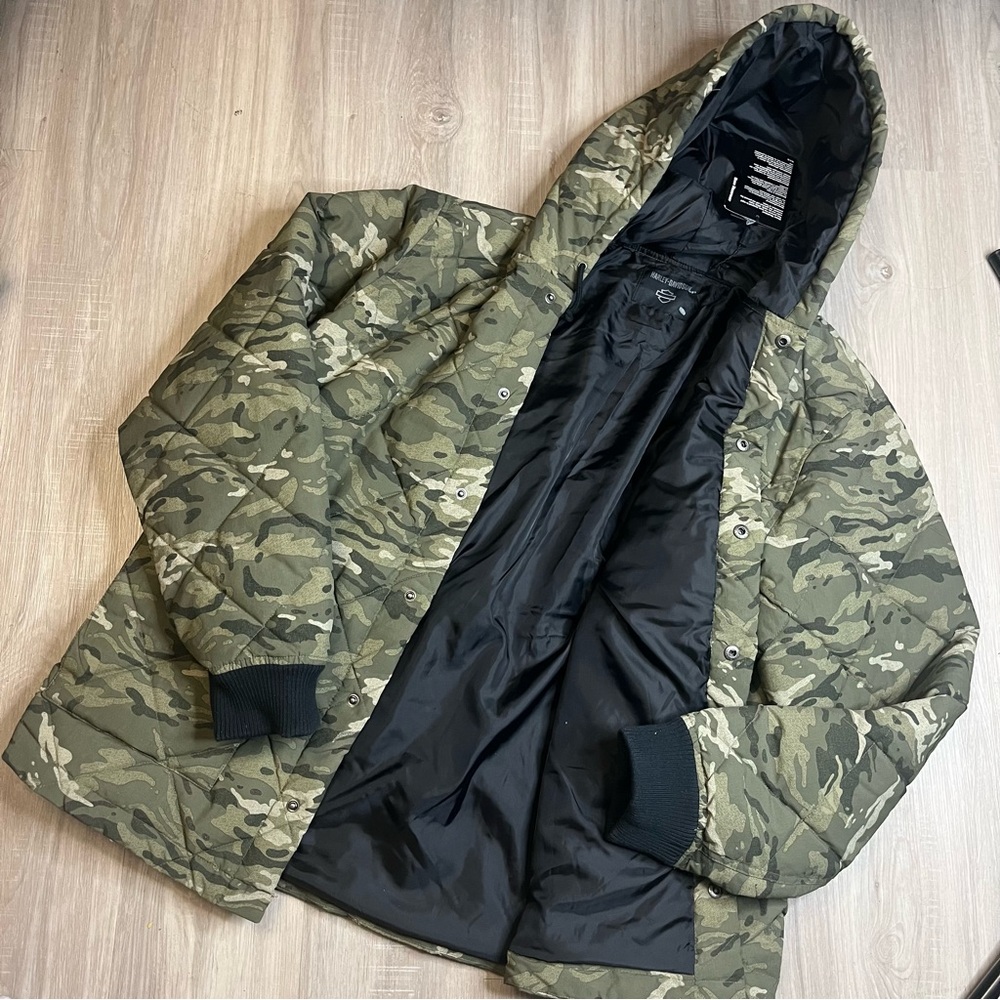 NWT Harley Davidson Forever Camouflage Hooded Men's Full Zip‎ Jacket Sz 3X-Large